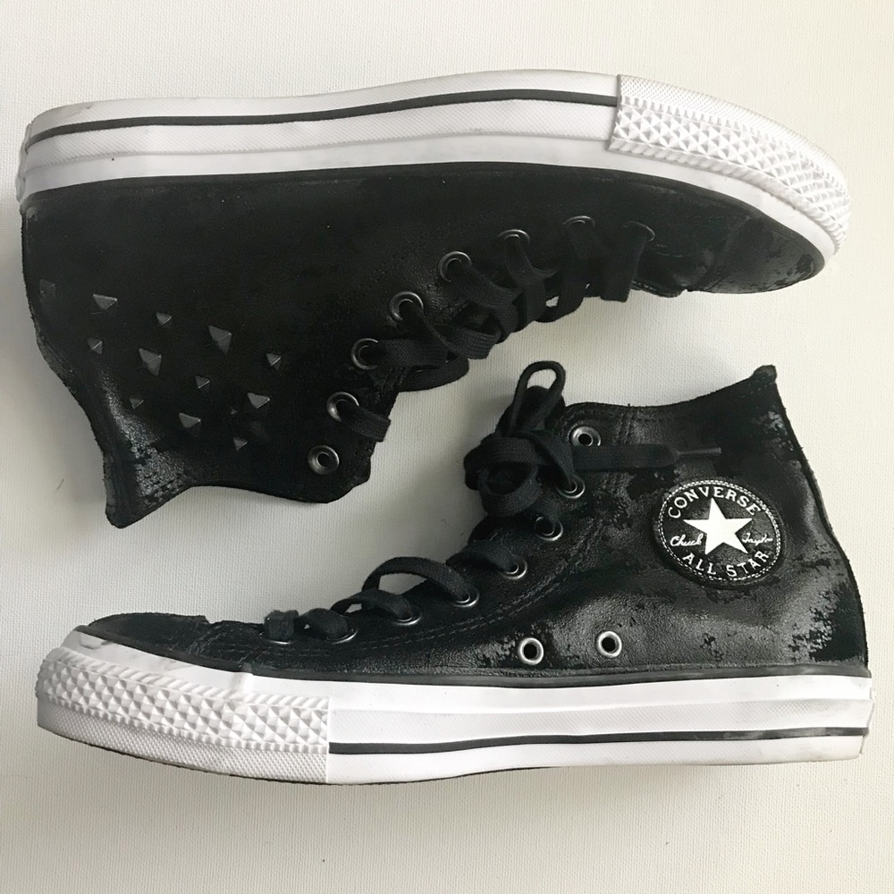 NWOT Converse All-star black marbled + studded top